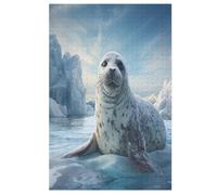 Puzzle 1000 Pièces Adultes, Phoque,pour Enfants,Puzzles en Bois,Décoration De La Maison 78×53cm