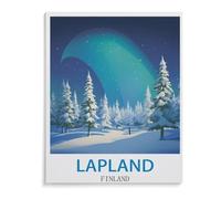 Puzzle 1000 Pièces Adultes,Poster de Voyage Vintage Laponie Finlande,Jouets Cadeaux Éducatifs pour Les Vacances pour La Famille Et Les Amis(75x50cm)-C26
