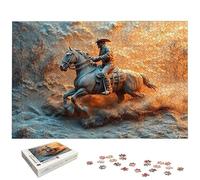 Puzzle 1000 Pièces Adultes, Puzzle 1000 Pieces Cow-Boy pour Adultes, Grand Puzzles Bois Ouest avec Boite, Jeu de Concentration pour Toute la Famille, Décoration Maison, Cadeau Femme/Homme, -6101