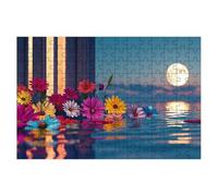 Puzzle 1000 Pièces Adultes, Puzzle 1000 Pieces Fleur, Lune Puzzles Adulte avec Une Boîte d'emballage Exquise, Jeux Educatifs, Grand Puzzles en Bois pour Cadeau Femme Tableau Decoration Murale -1681