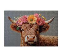 Puzzle 1000 Pièces Adultes, Puzzle Animaux pour Adulte, Grand Puzzles Bois avec Boite Cadeau 75x50cm, Jeu de Concentration pour Adultes, Decoration Noel, Idee Cadeau Femme Homme, Thème: Bœuf, A-83