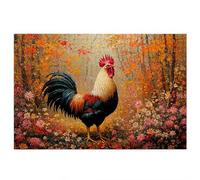 Puzzle 1000 Pièces Adultes, Puzzle Coq pour Adulte, Grand Puzzles Bois avec Boite Cadeau 75x50cm, Jeu de Concentration pour Adultes, Decoration Noel, Idee Cadeau Femme Homme, Thème: Automne, T-25