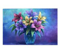 Puzzle 1000 Pièces Adultes, Puzzle Lis pour Adulte, Grand Puzzles Bois avec Boite Cadeau, Jeu de Concentration pour Adultes, 1000 Pièces Puzzles pour Décoration Murale Maison, Cadeau Femme/Homme, D-28