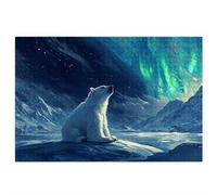 Puzzle 1000 Pièces Adultes, Puzzle Ours Blanc pour Adulte, Grand Puzzles Bois avec Boite Cadeau 75x50cm, Jeu de Concentration pour Adultes, Decoration Noel, Cadeau Femme Homme, Thème: Aurore, V-27