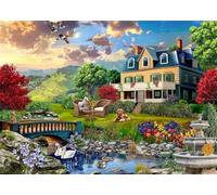 Puzzle 1000 Pieces Adultes,Puzzles de 1000 pièces pour Adultes Jeu éducatif Défi Jouets,Puzzles de qualité supérieure pour la Famille Amusement Relaxation,Jardins du Pont Puzzle
