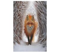 Puzzle 1000 Pièces Adultes, Renard,pour Enfants,Puzzles en Bois,Décoration De La Maison 78×53cm