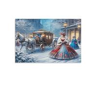 Puzzle 1000 pièces Adultes Scène d'hiver Victorienne Jeu éducatif Classique Puzzles, Jeu d'adresse pour Toute la Famille, Magnifique décoration Puzzle et Cadeaux 50x70cm