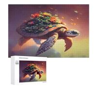 Puzzle 1000 Pièces Adultes, Sea Tortue Puzzles pour Enfants, en Bois Cadeaux, Jeu Familial Amusant （75×50cm）