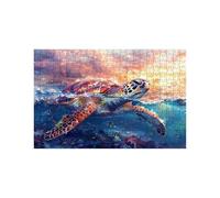 Puzzle 1000 Pieces Adultes Tortue de mer Puzzle 1000 Pieces Bois Coucher de soleil, Puzzles Classiques pour Toute la Famille Réunie, Puzzles Adulte pour Printemps Decoration Murale 50x75 CM LZPT-00831