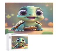 Puzzle 1000 Pièces Adultes, Tortue Mignonne Puzzles pour Enfants, en Bois Cadeaux, Jeu Familial Amusant （75×50cm）