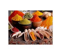 Puzzle 1000 Pièces Adultes，Une variété d’épices et d’Herbes sur Une Table de Cuisine，Puzzle en Papier DIY Jeu De Famille,Jeu De Team Building,Cadeau pour Les Amants Ou Les Amis（38x26cm）-A56