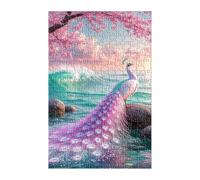 Puzzle 1000 Pieces Adultes Vague Paon 75x50 cm Jeux de Réflexion Éducatifs, Concentration et Amusants à Découvrir Activité Familiale Parfaite Puzzle Adulte 1000 Pièces