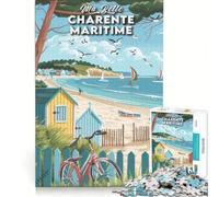 Puzzle 1000 pièces Affiche Charente Maritime | 38x26cm Activités amusantes à faire à la maison pour dynamiser la mémoire pour un anniversaire ou Noël
