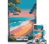 Puzzle 1000 pièces Affiche Charente Maritime | Décoration murale entraînez votre cerveau et vos mains Convient aux couples. 38x26cm