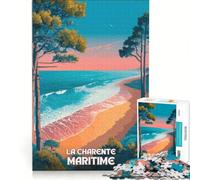 Puzzle 1000 pièces Affiche Charente Maritime | Jeux relaxants décompression intellectuelle cadeau d'anniversaire présents, 38x52cm