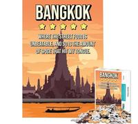Puzzle 1000 pièces Affiche de Street Food de Bangkok Jeu éducatif Défi ludique pour Passer Le Temps à la Maison (Dimensions 50x75cm)