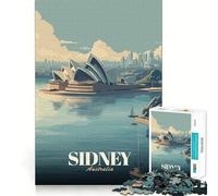 Puzzle 1000 pièces, Affiche de Voyage de l'Opéra de Sydney, découpe Premium, Jouet d'éveil et de détente, Cadeau d'anniversaire Amusant (38x52cm)
