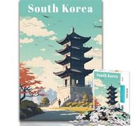 Puzzle 1000 pièces, Affiche de Voyage en Corée du Sud, Puzzles pour Adultes, 1000 pièces, Jouets éducatifs, Jeux Anti-Stress, liste de souhaits avec Père Noël, 26x38cm