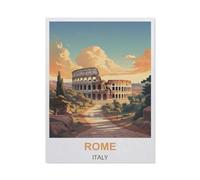 Puzzle 1000 Pièces，Affiche de Voyage Vintage de Rome, Italie，Papier Puzzles Dagogique Jeu Enfant 1000 Pieces 1000 Piece（38x26cm）-BZ43