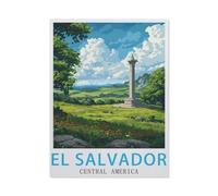 Puzzle 1000 Pièces，Affiche de Voyage Vintage du Salvador, Amérique Centrale，Puzzle 1000 Pieces Adultes Jouet De Décompression Intellectuel Éducatif Puzzles Jeu De Fam（75x50cm）-BF72