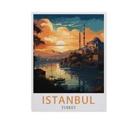 Puzzle 1000 pièces, Affiche de Voyage Vintage Istanbul Turquie, kit de Bricolage Classique, Jouet en Papier, Cadeau Unique, décoration d'intérieur - BA492-38x52cm