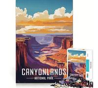 Puzzle 1000 pièces,Affiche du Parc National de Canyonlands,Bords Nets,Jeu cognitif,Jouet Amusant et Facile à Utiliser,Cadeau de Noël et de Loisirs (38x52cm)