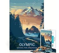 Puzzle 1000 pièces Affiche du Parc National Olympique Découpe Parfaite Jeu Amusant et Résolu Cadeau Artistique de Noël (50x75cm)