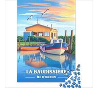 Puzzle 1000 pièces Affiche La Baudissière Île D'Oléron | Jeu familial amusant difficile et stimulant qui renforce l'amour entre les couples 50x75cm