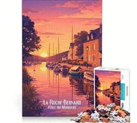 Puzzle 1000 pièces Affiche La Roche Bernard, Jeux éducatifs, Décoration Parfaite, Cadeaux Uniques pour Anniversaire et Noël 50x75cm