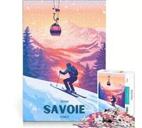 Puzzle 1000 pièces Affiche Savoie, Décoration Murale Jouet, Défi Difficile, Cadeaux Uniques pour Anniversaire et Noël 50x75cm