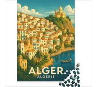 Puzzle 1000 pièces Affiche Vintage Alger | Découpe de précision design magnifique jeu cadeaux d'anniversaire et cadeaux uniques 50x75cm
