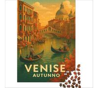Puzzle 1000 pièces Affiche Vintage Venise | Décoration idéale pour les soirées jeux et divertissement en famille Collection d'artistes BeauxArts 38x52cm