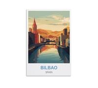 Puzzle 1000 pièces, Affiches de Bilbao, Espagne, Puzzles en Papier adaptés aux Adultes, Enfants et familles, Jeux de Puzzle Anti-Stress 38 x 26 cm