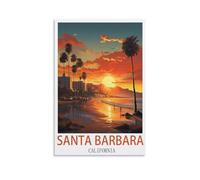Puzzle 1000 pièces, Affiches de Coucher de Soleil à Santa Barbara en Californie, Puzzles en Papier adaptés aux Adultes, Enfants et familles, Jeux de Puzzle Anti-Stress 52 x 38 cm