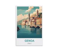 Puzzle 1000 pièces, Affiches de Gênes, Italie, pour Un Jeu Stimulant et Familial 52 x 38 cm