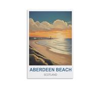 Puzzle 1000 pièces, Affiches de la Plage d'Aberdeen en Écosse, Puzzle en Papier 1000 pièces, Jouets d'apprentissage pour Adultes et Enfants, Jeu de décompression Familial 38 x 26 cm