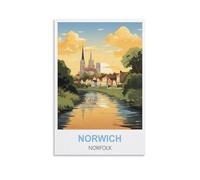 Puzzle 1000 pièces, Affiches de Norwich Norfolk, Puzzles stimulants, Jeu de Puzzle pour Toute la Famille, Cadeaux pour Hommes 38 x 26 cm