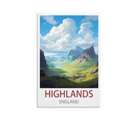 Puzzle 1000 pièces, Affiches Highlands England Puzzle Classique pour Enfants Puzzle Difficile et Difficile pour Adultes et Adolescents 52x38cm