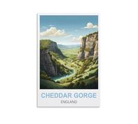 Puzzle 1000 pièces, Affiches Vintage des Gorges de Cheddar en Angleterre, Jeu éducatif pour Adultes, Puzzle 1000 pièces pour Adultes et Enfants, 38 x 26 cm