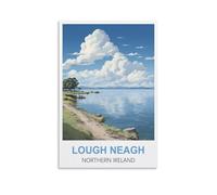Puzzle 1000 pièces, Affiches Vintage du Lough Neagh d'Irlande du Nord, Jeu éducatif pour Adultes, Puzzle 1000 pièces pour Adultes et Enfants, 38 x 26 cm