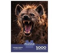Puzzle 1000 Pièces Aggressive Hyena Roaring Puzzles pour Adultes, Améliorent La Mémoire, Stimulants, Cadeaux De Noël Ou d'anniversaire 38x26cm/1000pcs