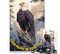 Puzzle 1000 pièces Aigle à tête Blanche et fierté des Montagnes pour Adolescents, idéal pour développer la Concentration et favoriser la détente Un Cadeau attentionné et Solide (38x26cm)