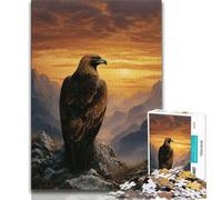Puzzle 1000 pièces Aigle au Coucher du Soleil pour Adultes et Adolescents, Aide Le Cerveau à exercer des Jouets addictifs pour cultiver la Patience Une œuvre d'art (38x26cm)