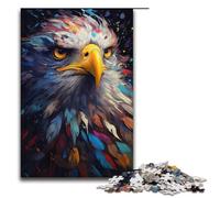 Puzzle 1000 pièces Aigle coloré psychédélique Cadeaux pour Adultes liste de souhaits de Noël avec Père Noël pour Adolescents de 14 Ans et Plus 1000 pièces (38 x 26 cm)