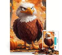 Puzzle 1000 pièces « Aigle en colère » pour Adultes,illustrant Un Aigle en colère Jeu de mémoire et de réflexion Découpe Laser pour Un Assemblage Parfait Cadeau Unique pour soulager Le Stress 38x26cm