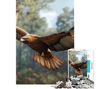 Puzzle 1000 pièces Aigle en vol au-Dessus de la forêt Défi intellectuel Jeu addictif et Manuel Cadeau d'anniversaire Cadeau de Père Noël Secret (Dimensions 38x52cm)