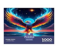 Puzzle 1000 pièces Aigle - Jeu Difficile et Cadeau, Aigle, Ailes néon, océan, coloré et majestueux pour Adultes, décoration Murale 70x50cm