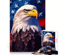 Puzzle 1000 pièces Aigle Patriotique en Pixel Art pour Adolescents Stimule la mémoire,soulage Le Stress,Amusant,Bords Nets,Cadeau Parfait (50x75cm)