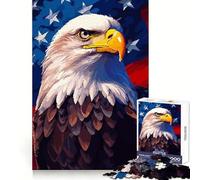 Puzzle 1000 pièces Aigle Patriotique en Pixel Art pour Adultes Idéal pour l'entraînement et la réflexion Loisirs légers Bords Nets Cadeau attentionné (38x26cm)