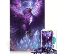 Puzzle 1000 pièces Aigle Violet avec Symbole d'éclair pour Adultes Jeu d'entraînement cérébral Relaxant et Amusant pour Les fêtes (50x75cm)